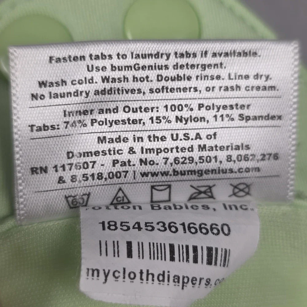 BumGenius Buttons Reusable Cloth Diapers Lot 4 OSFM Newborn‎ USA Multicolor